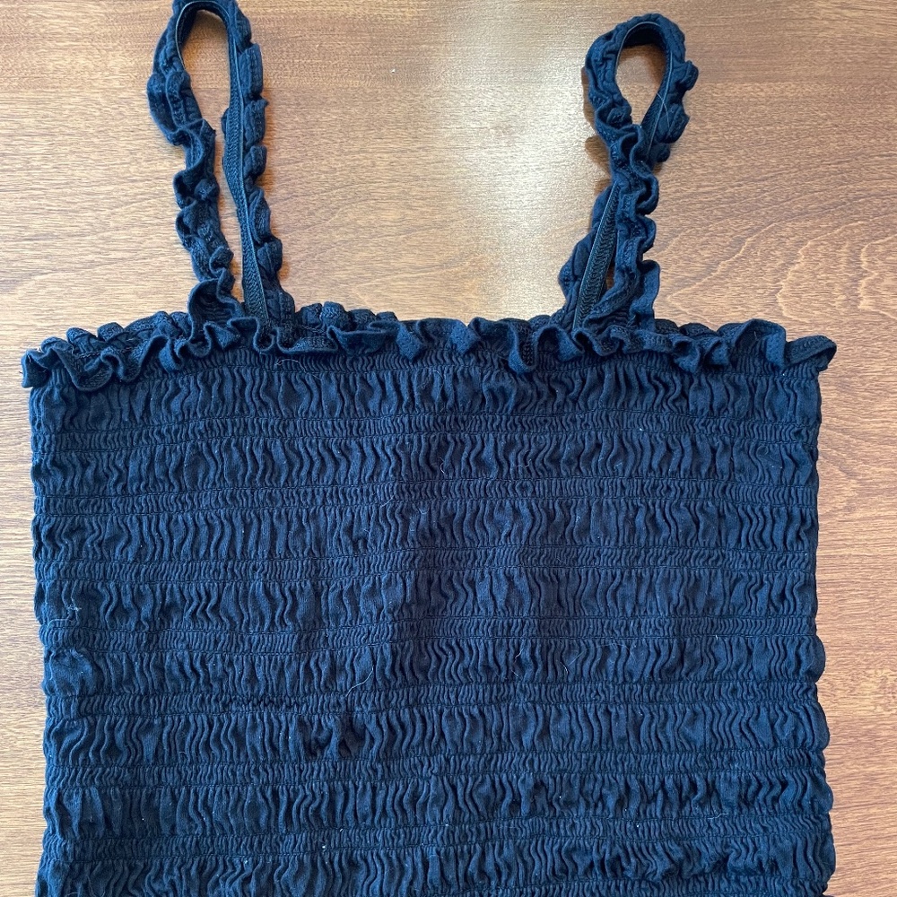 Cropped Ruffled Tank Top